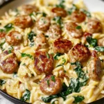 Creamy Chicken Sausage Orzo : A One-Pan Meal