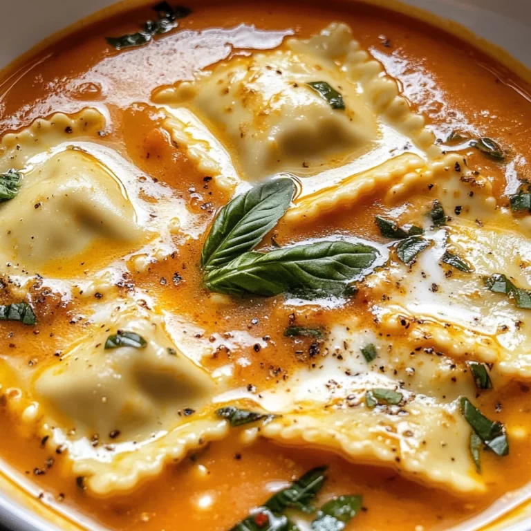 Creamy Tuscan Ravioli Soup