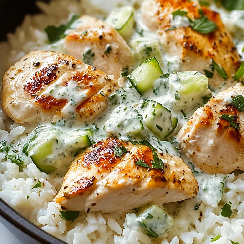 Dump-and-Bake Chicken Tzatziki with Rice Recipe