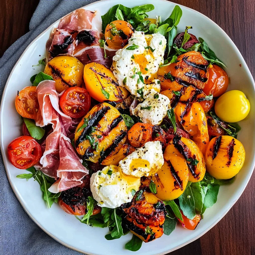 Grilled Nectarine Burrata Prosciutto Salad