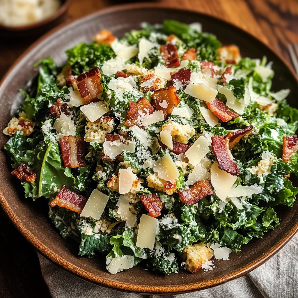 Roasted Garlic & Kale Caesar Salad