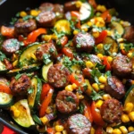 Sausage and Veggies Skillet - 30 Minute, One-Pan Meal
