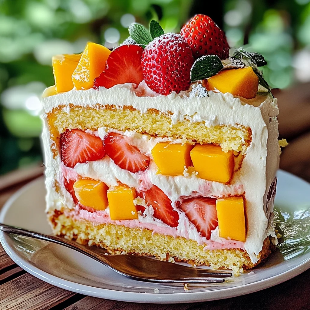 Strawberry Mango Split Cake