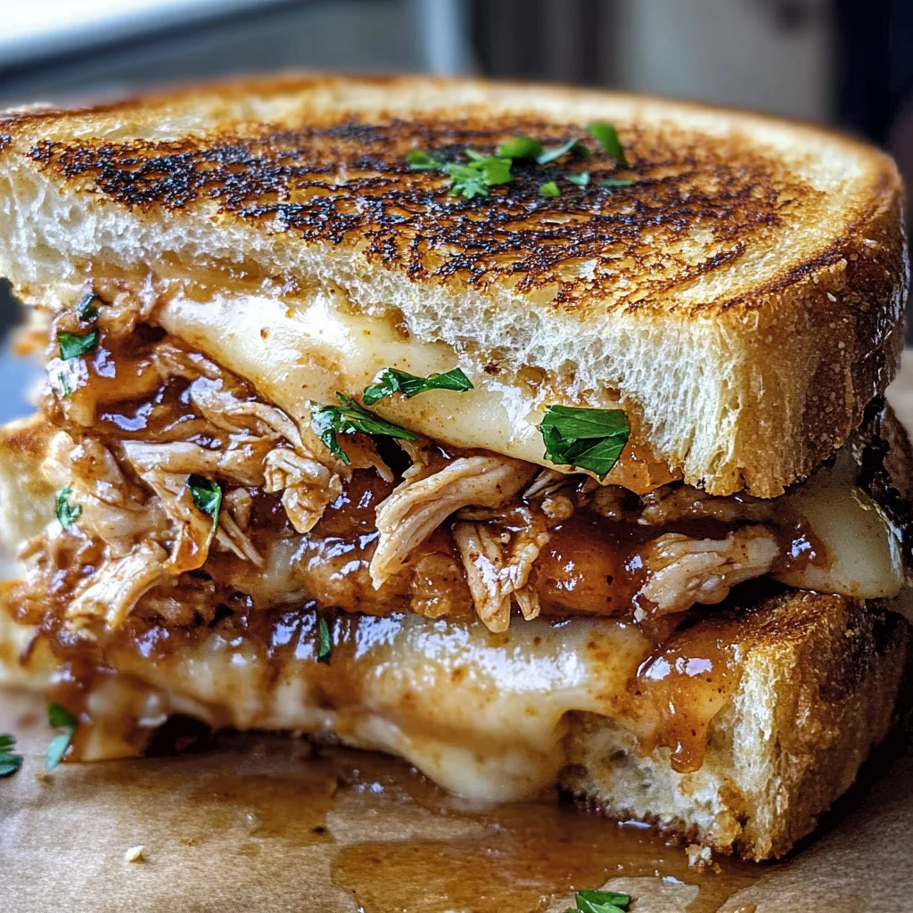 BBQ Chicken Grilled Cheese Sandwich