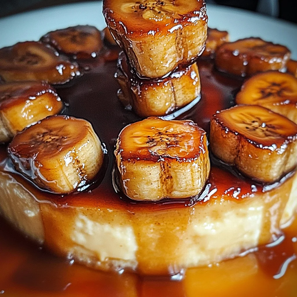 Caramelized Banana Cheesecake with Rum Glaze