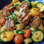 Chicken Sausages with Zucchini, Tomatoes, and Pasta Recipe