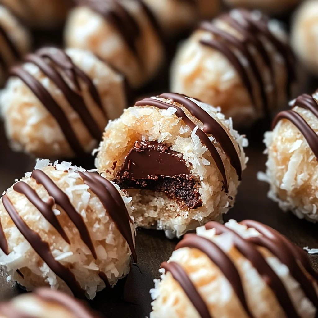 Coconut Cookie Balls with Chocolate Centers