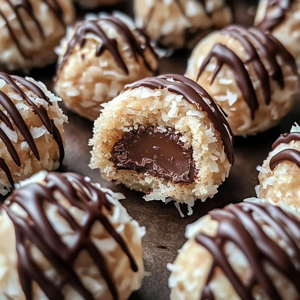 Coconut Cookie Balls with Chocolate Centers