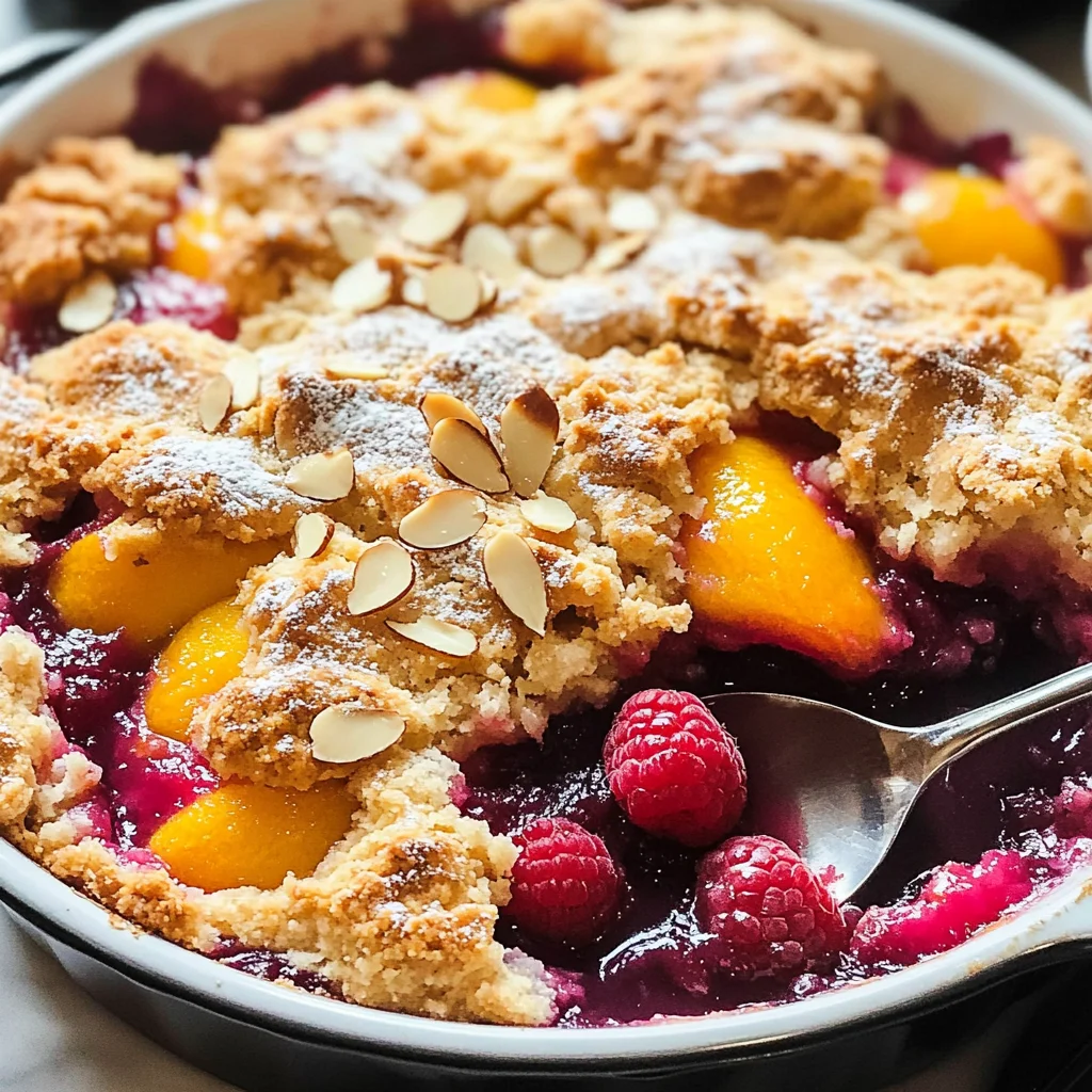 Easy Peach and Raspberry Cobbler
