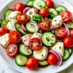 Fresh Cucumber Caprese Salad