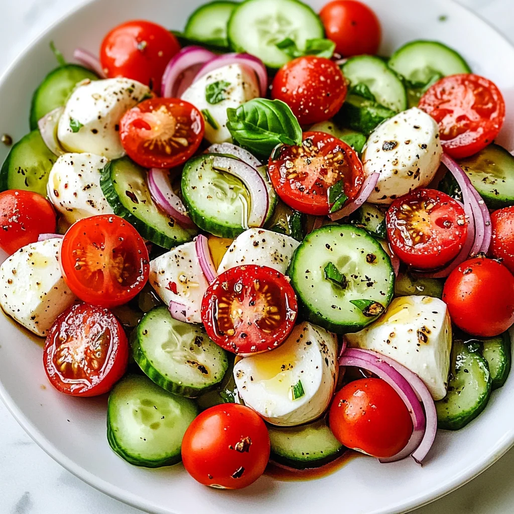 Fresh Cucumber Caprese Salad