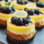 Mini Lemon Blueberry Cheesecakes