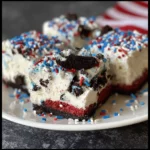 No Bake Fireworks Oreo Cheesecake Bars