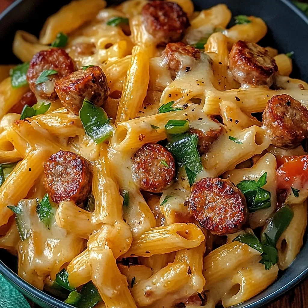 One Pot Creamy Cajun Sausage Pasta (30-Minutes)