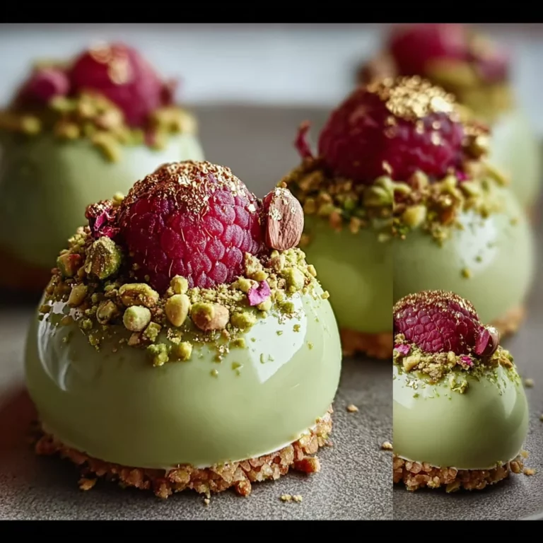 Pistachio & Raspberry Cheesecake Domes