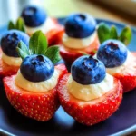 Red, White, and Blue Cheesecake Strawberries