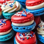 Red White and Blue Macarons