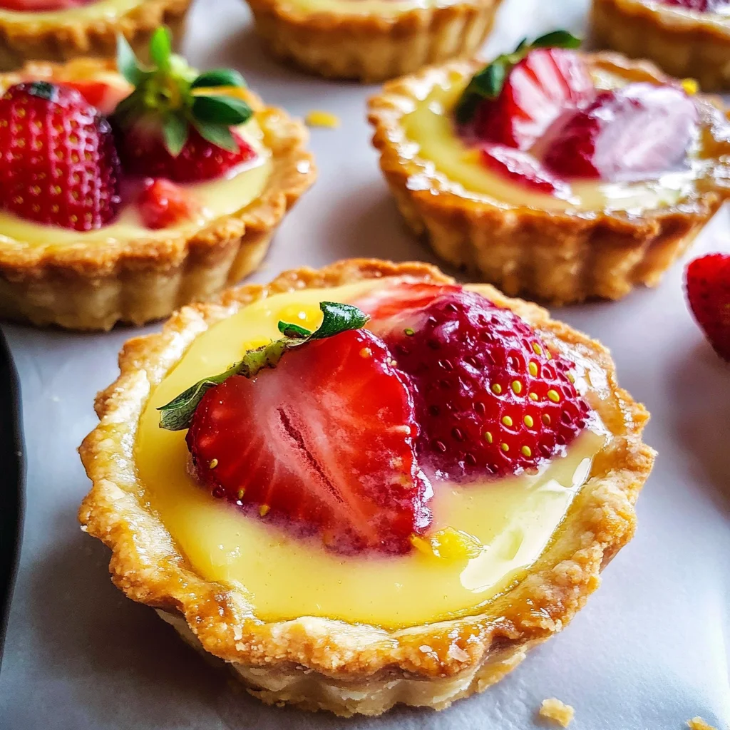 Strawberry Honey Custard Tarts with Lemon Curd