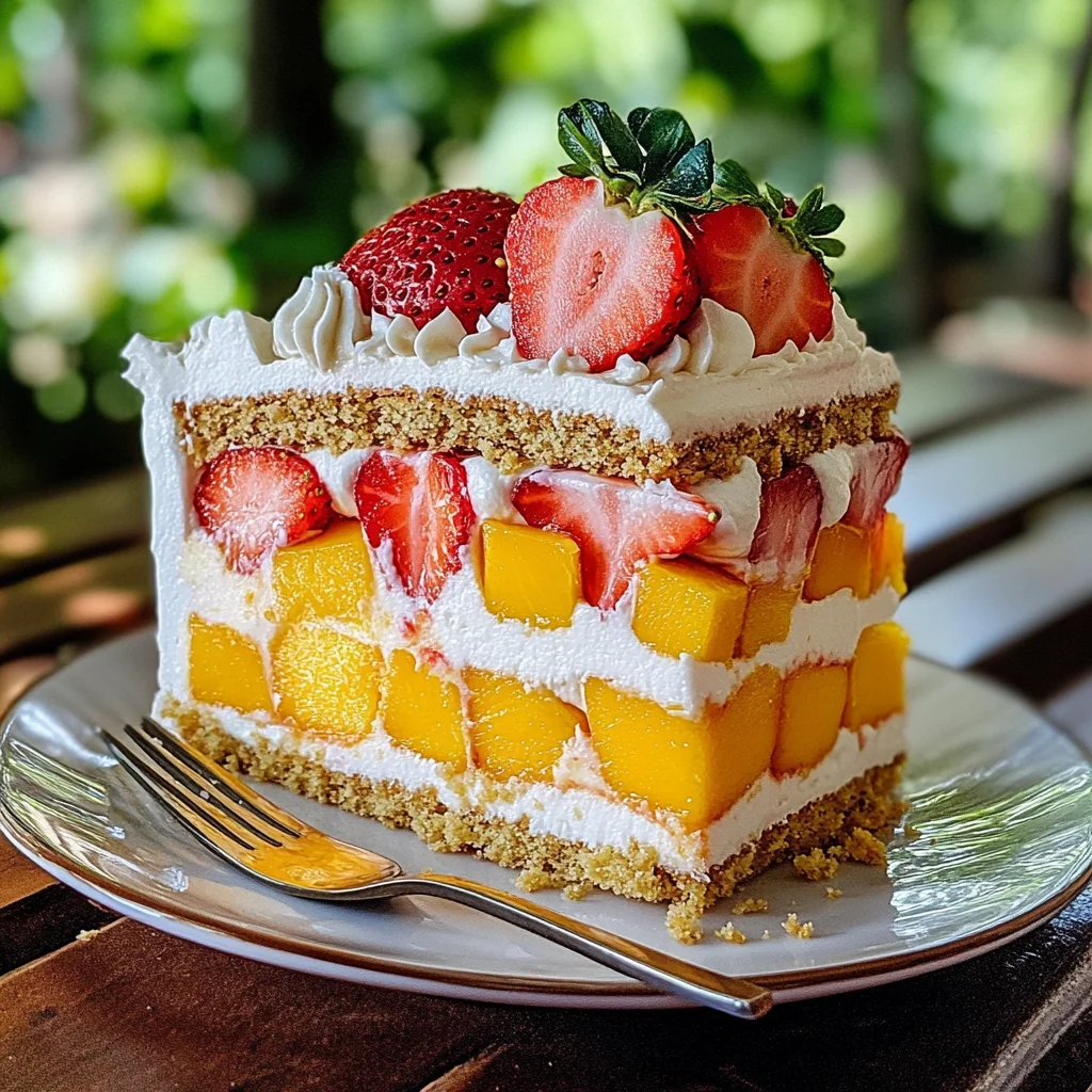 Strawberry Mango Split Cake