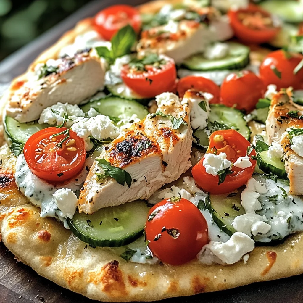 Tzatziki Chicken & Veggie Naan Pizza