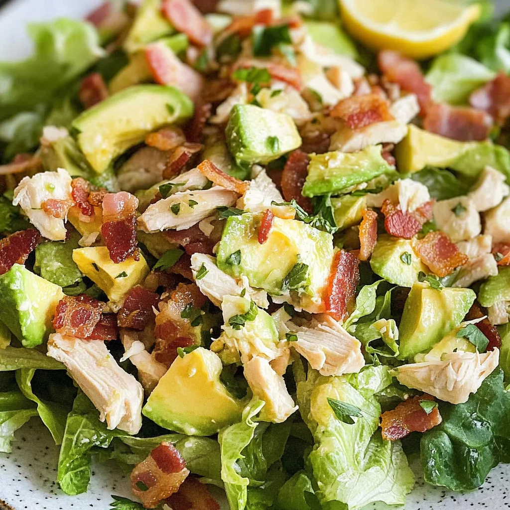 Chicken Bacon Avocado Chopped Salad with Lemon Vinaigrette