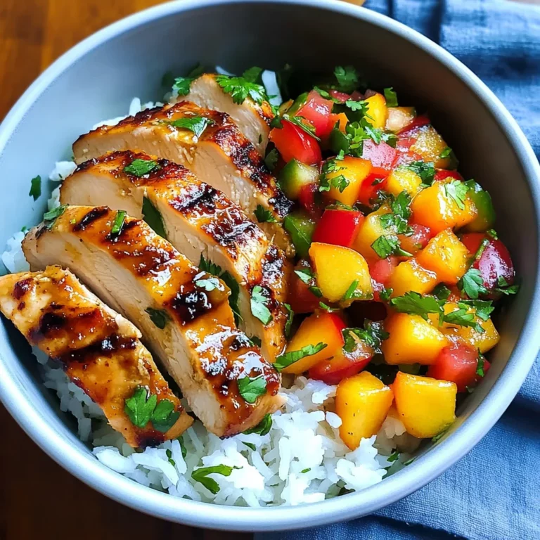Cilantro-Lime Chicken Peach Bowls