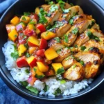 Cilantro-Lime Chicken Peach Bowls