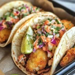 Crispy Fish Tacos with Cilantro Lime Slaw