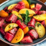 Easy Summer Peach Watermelon Salad