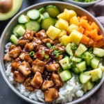 Hawaiian Inspired Chicken Poke Bowl Recipe