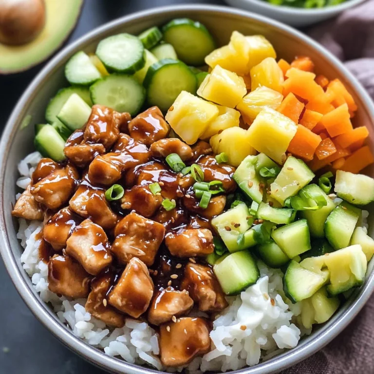 Hawaiian Inspired Chicken Poke Bowl Recipe