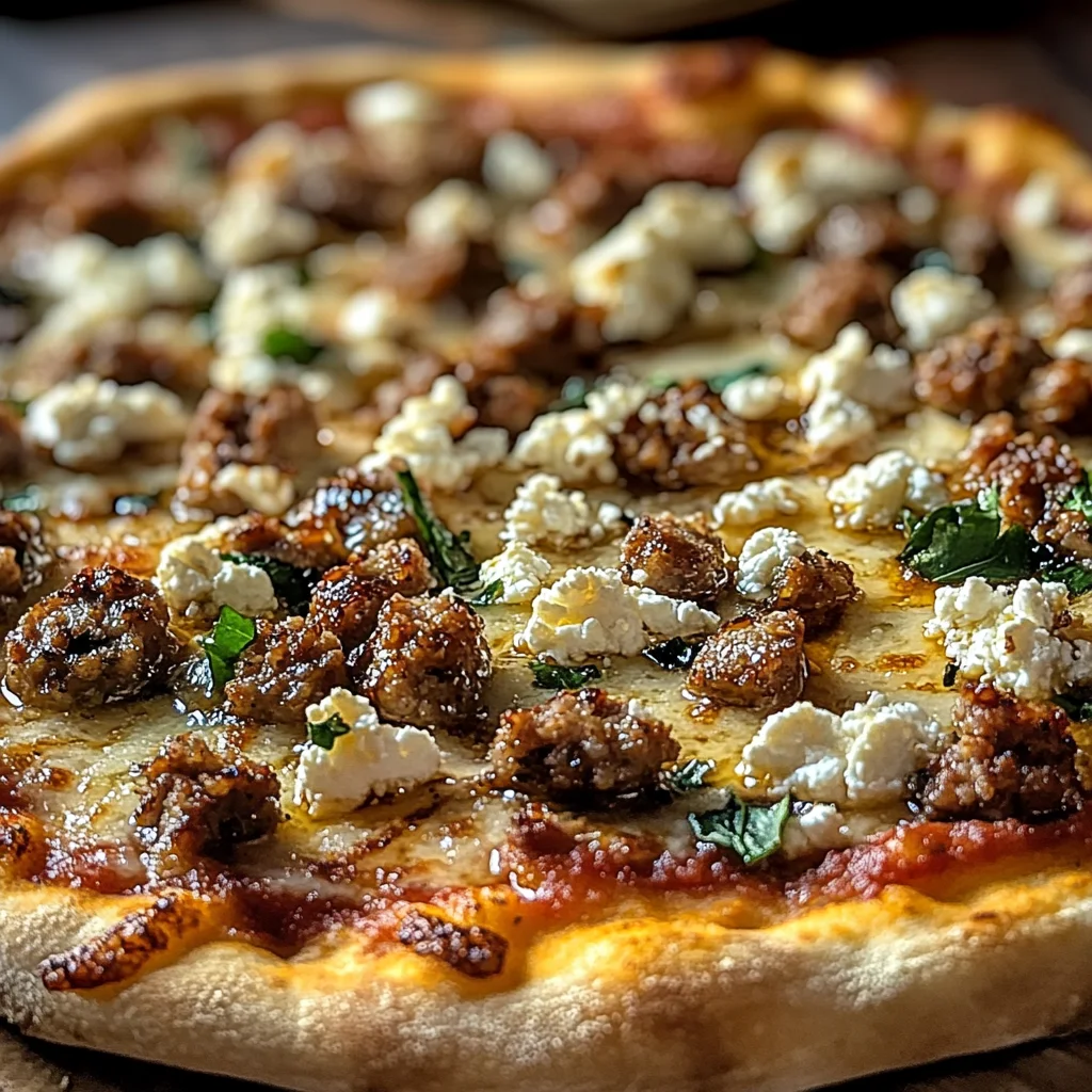 Hot Sausage Feta Honey Pizza