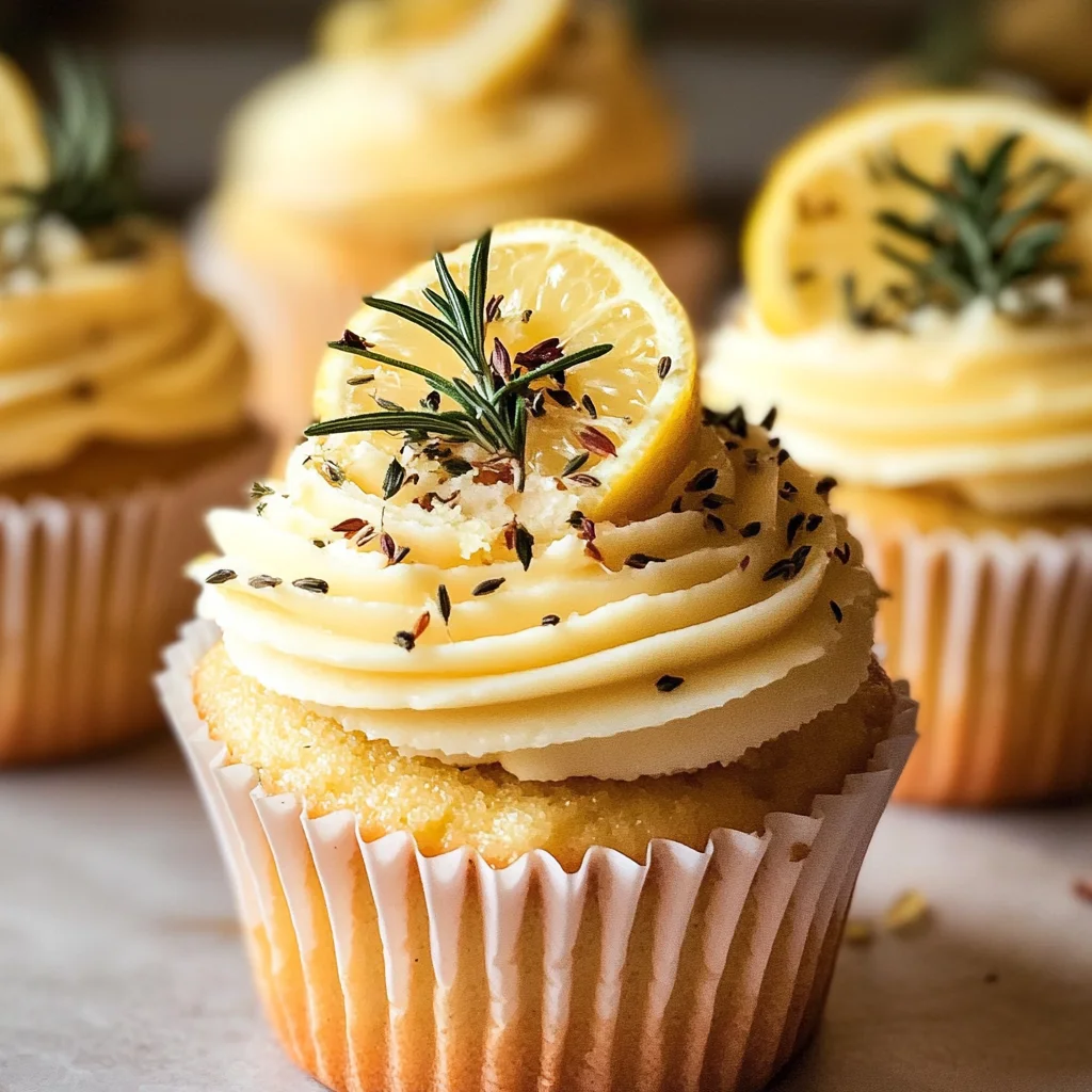 Lemon, Thyme, and Rosemary Cupcakes