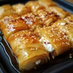 Oven Fried Feta Rolls with Chili Honey