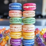 Rainbow Macarons (Vanilla Bean Macarons with Vanilla Bean Swiss Meringue Buttercream)