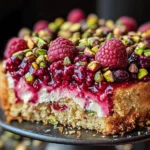 Raspberry Orange Pistachio Ricotta Cake