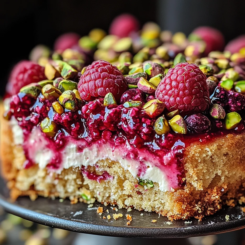 Raspberry Orange Pistachio Ricotta Cake