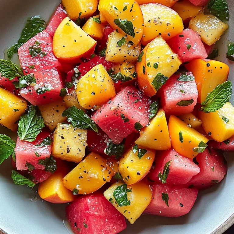 Refreshing Peach Watermelon Salad