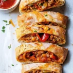 Sausage, Pepper and Onion Stromboli (Stuffed Sausage Bread)