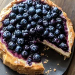 Simple Blueberry Basque Cheesecake