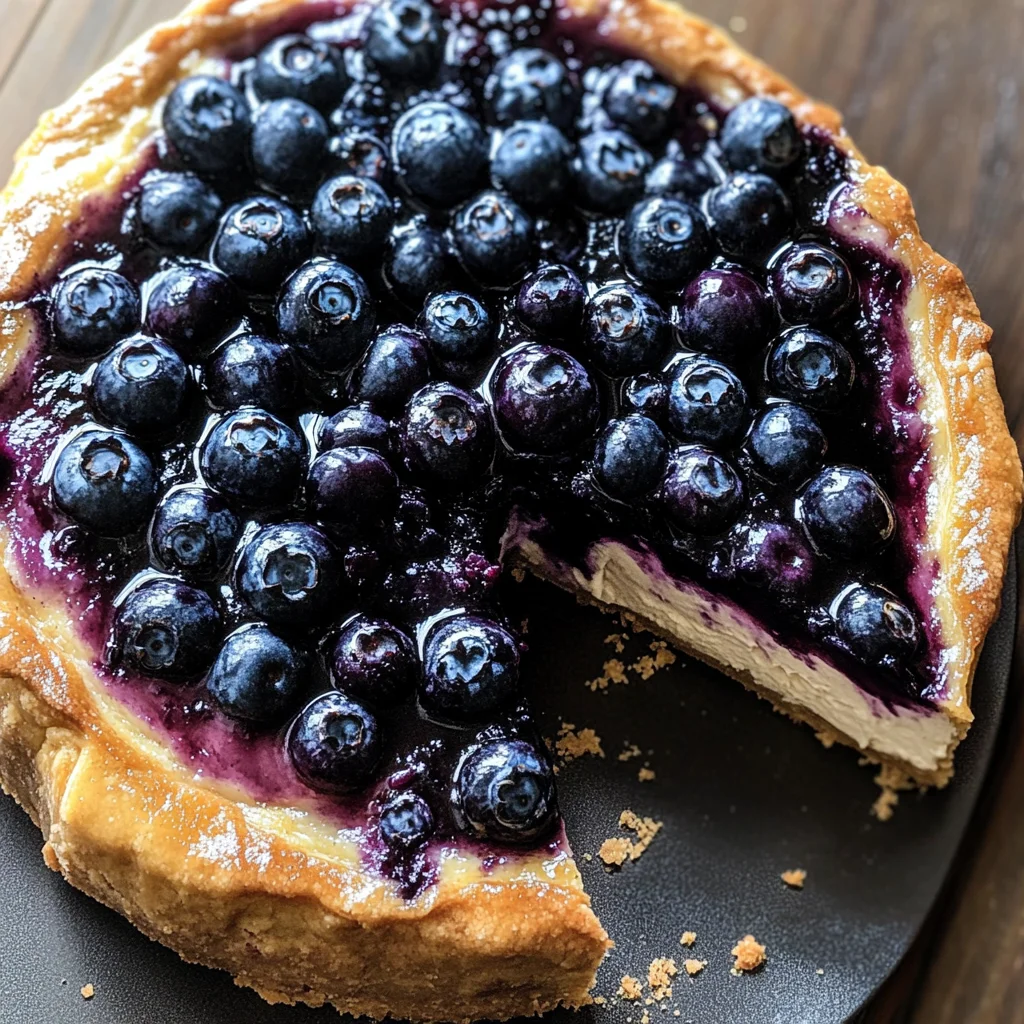 Simple Blueberry Basque Cheesecake