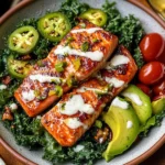 Spicy Honey Glazed Salmon Salad