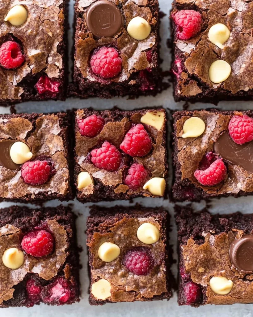 Triple Chocolate Raspberry Brownies