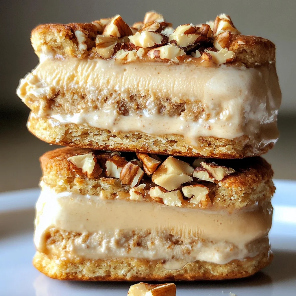 Walnut shortbread dulce de leche ice cream sandwich