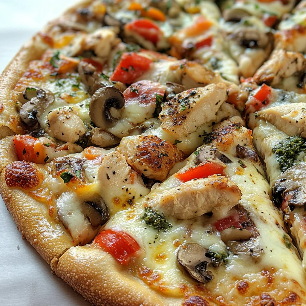 White Chicken & Garlic Pizza