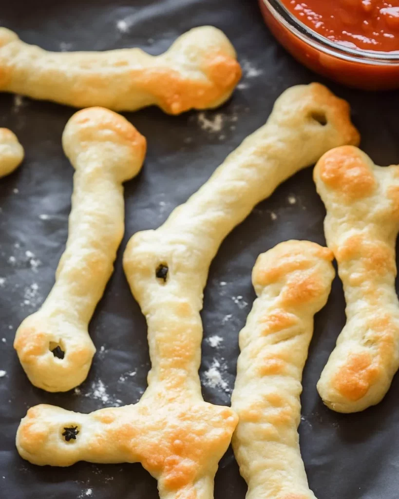 Cheesy Halloween Breadstick Bones