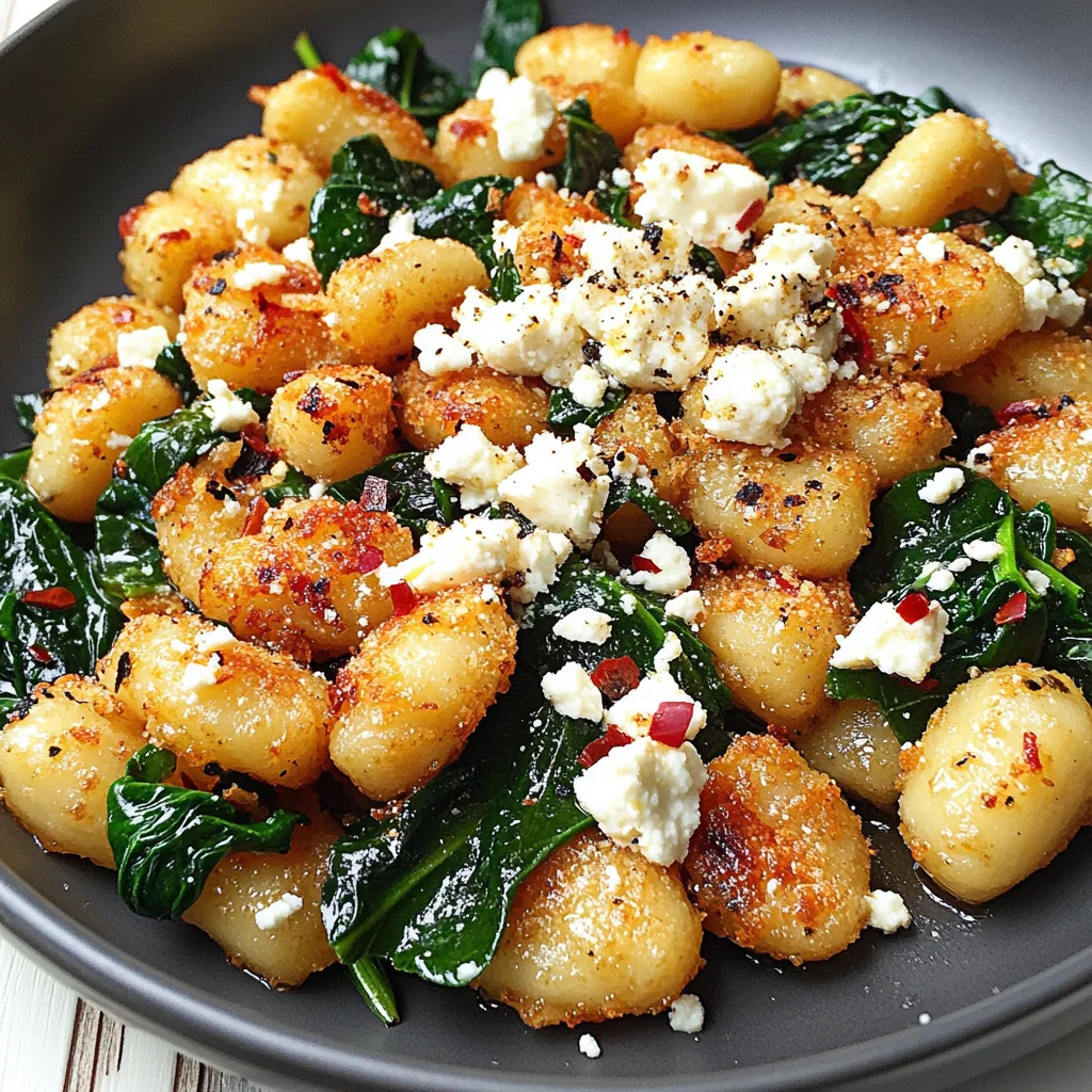 Crispy Gnocchi With Spinach And Feta