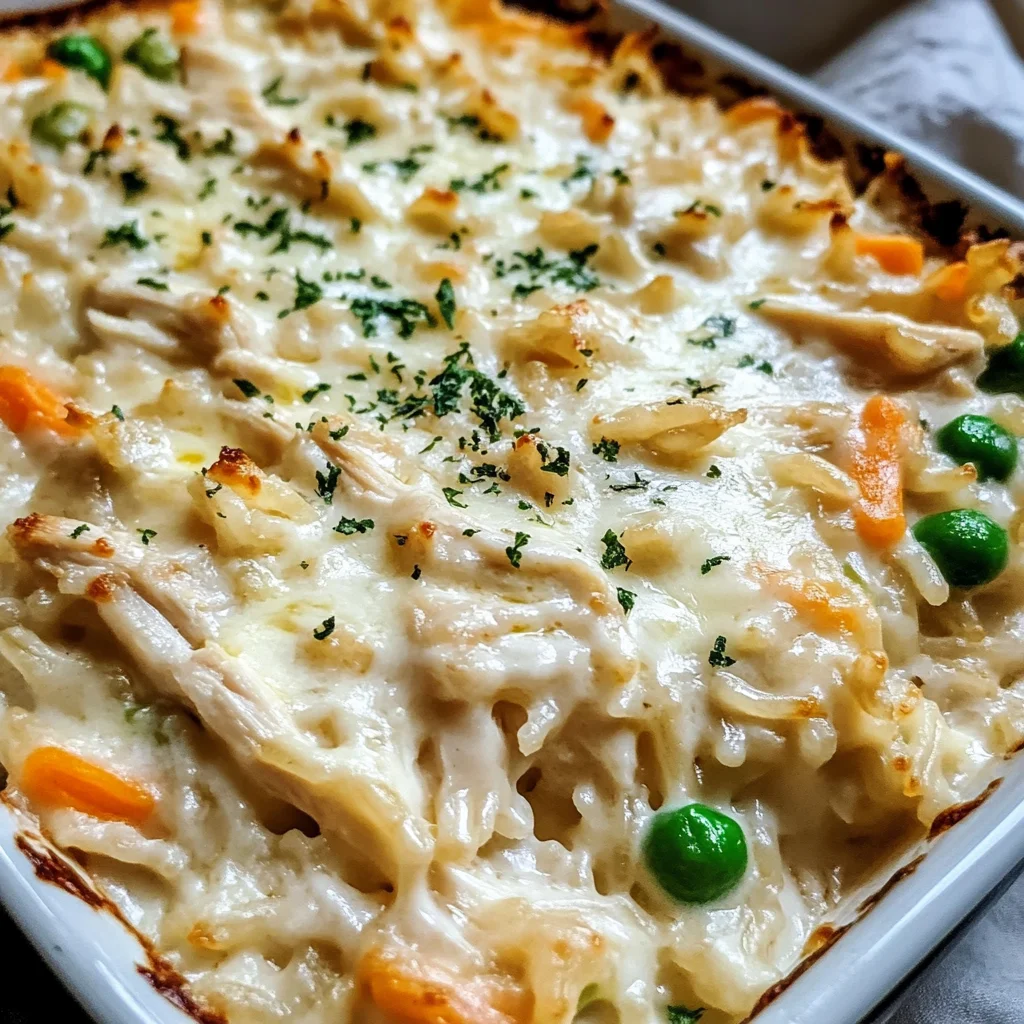 Dump-and-Bake Chicken Alfredo Rice Casserole Recipe