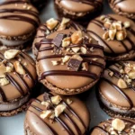 Ferrero Rocher Macarons with Nutella Ganache (No Rest French method)