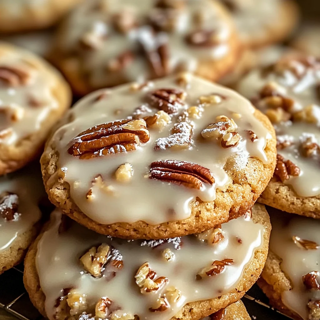 Frosted Butter Pecan Cookies